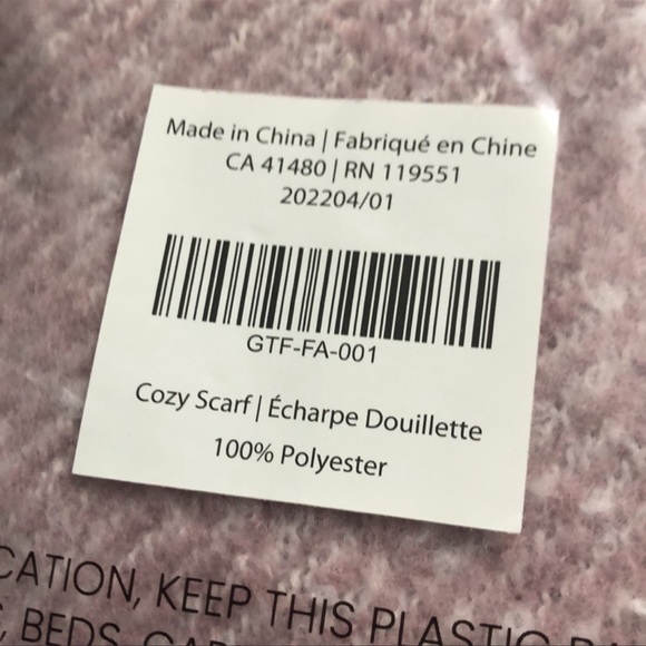 NWT Gentle Fawn Scarf, pink and cream, beautiful warm, cozy fabrication - Picture 7 of 8